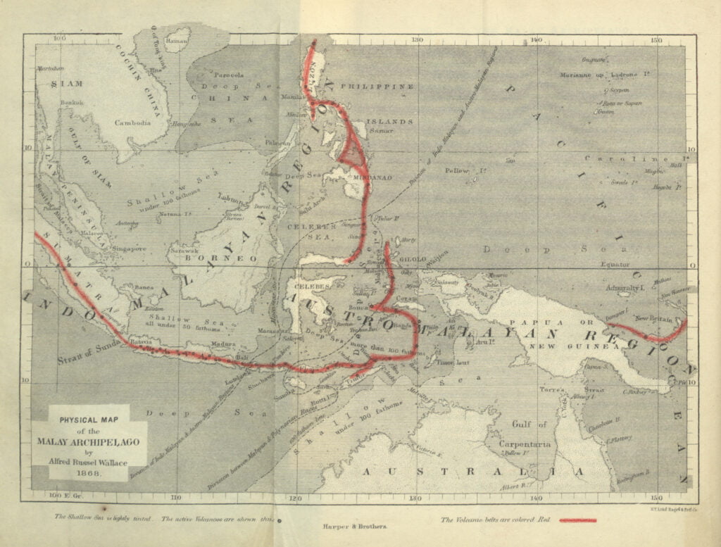 The Races of Man in the Malay Archipelago 1 Physical Map of the Malay Archipelago by Alfred Russel Wallace, 1868